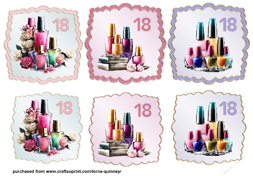 Nail Polish 18th Birthday Layered Toppers 1