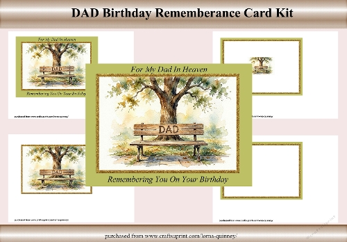  Dad Birthday Rememberance Card Kit