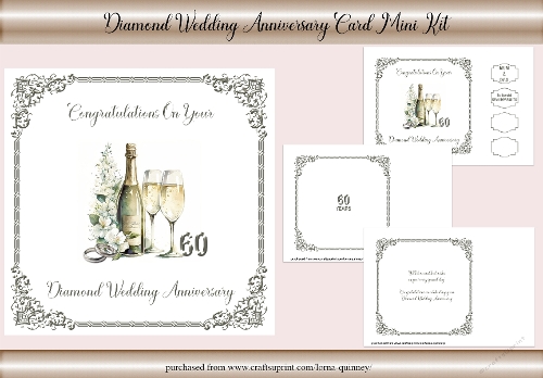 Diamond Wedding Anniversary Card Mini Kit