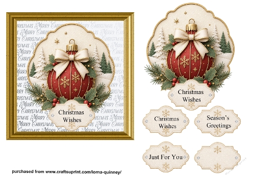 Christmas Baubles Card 3