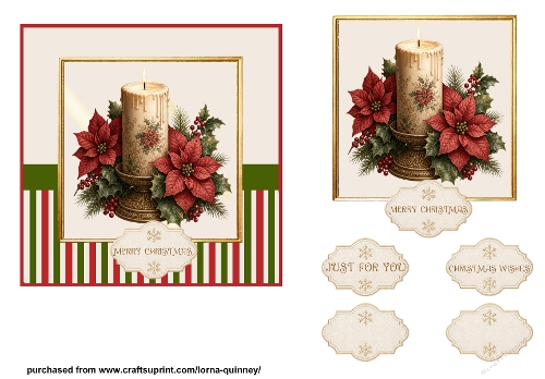Christmas Candles Card 2