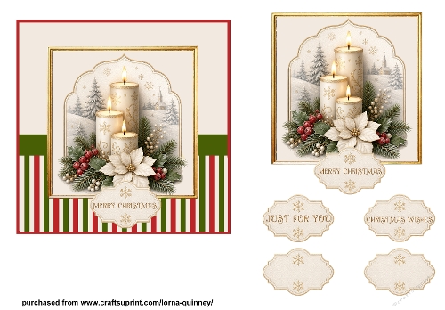 Christmas Candles Card 3