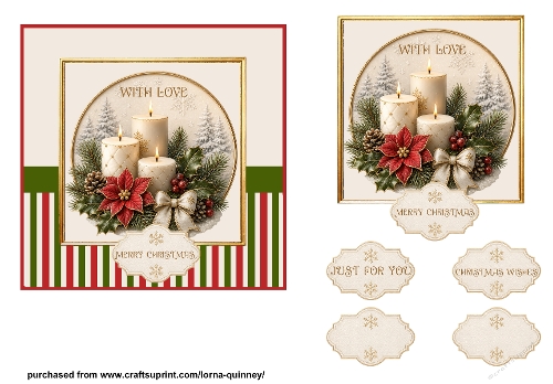 Christmas Candles Card 4
