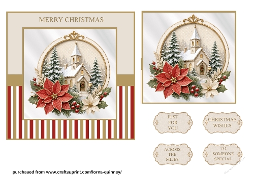 Church Scene Christmas Card 2