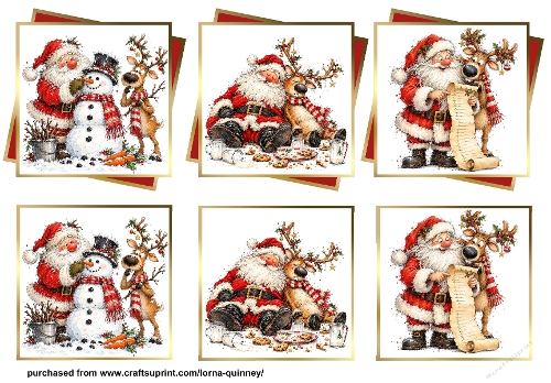 Santa & Reindeer Layered Toppers 1