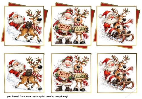 Santa & Reindeer Layered Toppers 3