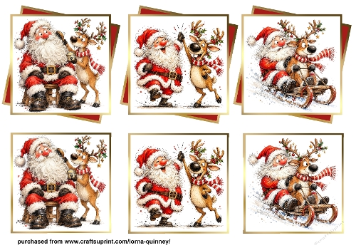 Santa & Reindeer Layered Toppers 4