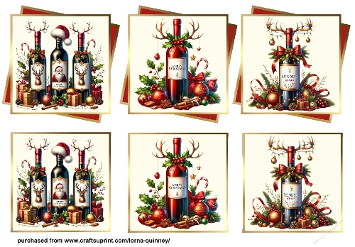 Christmas Wine Layered Toppers