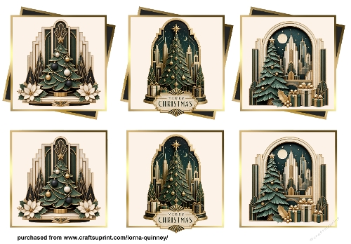 Art Deco Layered Christmas Toppers