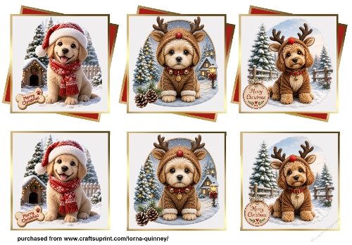 Christmas Puppies Layered Toppers 