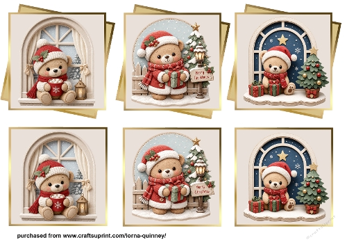 Christmas Teddies Layered Toppers 