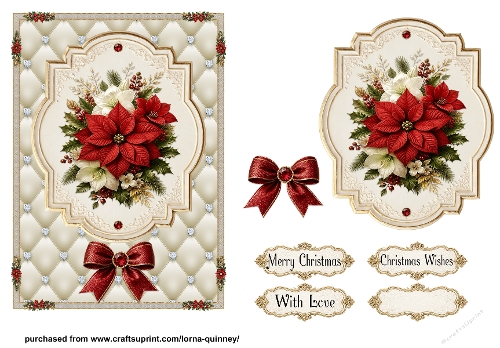 5x7 Poinsettias Card Front