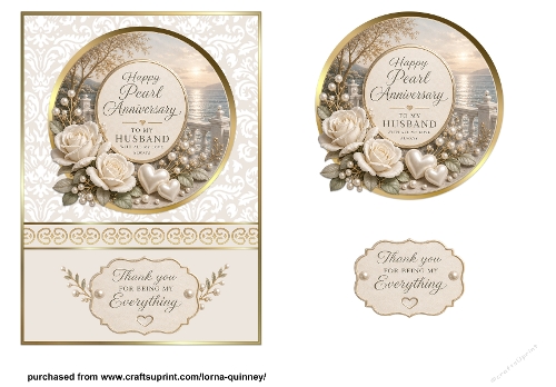 5x7 Pearl Anniversary Card Front - Husband