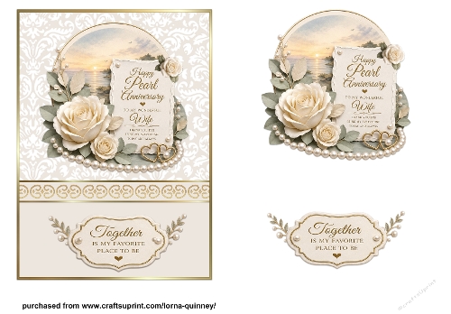 5x7 Pearl Anniversary Card Front - Wife