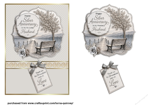 5x7 Silver Anniversary Card Front - Husband