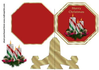 Christmas Candles Plate Card