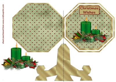 Christmas Candles Plate Card 2
