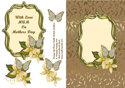 Cream Flowers & Butterfly - Mothers Day