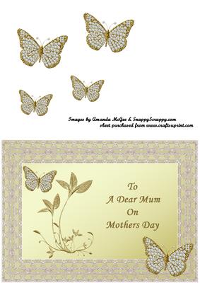 Diamond Butterflies in Lace Frame - Motherd Day