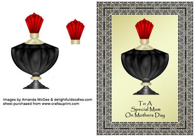 Perfume Bottle in Lace Frame - Mothers Day