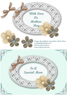 Oval Lace Frame & Flowers - Mothers Day