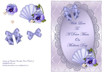 Pansy on Lilac Oval Frame - Mothers Day