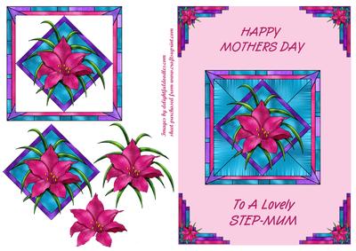 Pink Stained Glass Lily - Mothers Day Step-mum