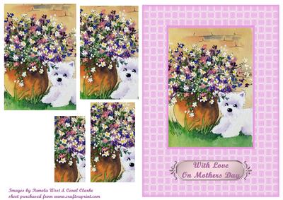 Westie & Flowers - Mothers Day