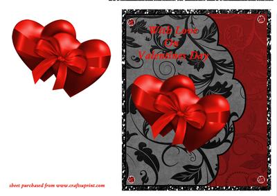 Black & Red Valentines Love Hearts