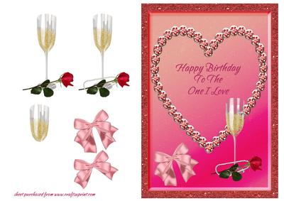 Red Rose & Champagne - Birthday