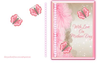 Pink Butterflies & Flowers - Mothers Day