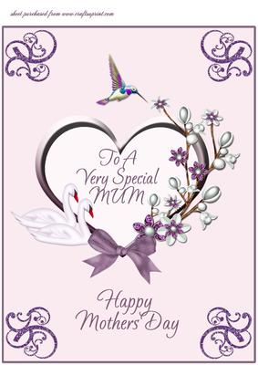 Lavender Heart & Swan - Mothers Day