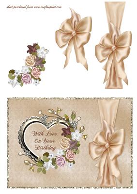 Heart Frame & Flowers - Birthday