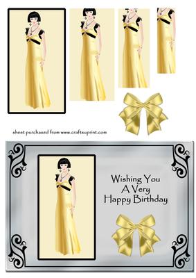 Gold Deco Lady - Happy Birthday