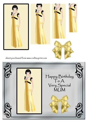 Gold Deco Lady - Birthday Mum
