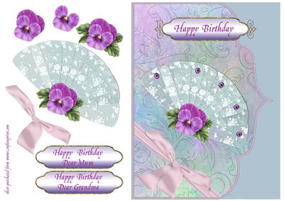 Lace Fan & Pansy - Mum, Grandma