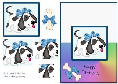 Puppy Dog Over the Edge - Happy Birthday