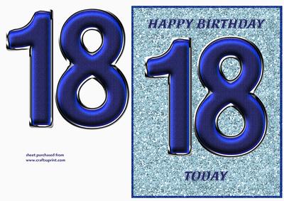Blue Glitter 18th Birthday