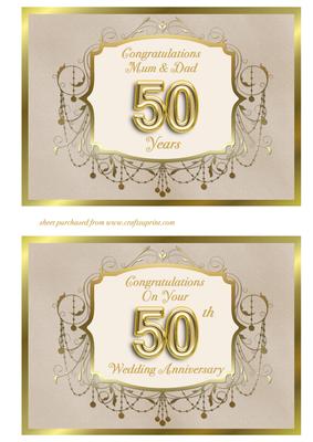 50th Anniversary Golden Frame Card