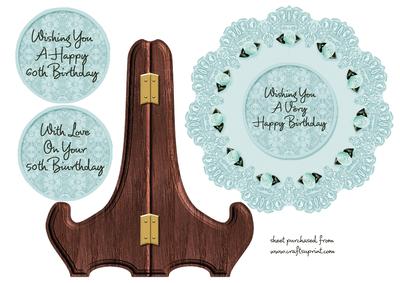 Lace Doiley Plate Card - 50th & 60th Birthday