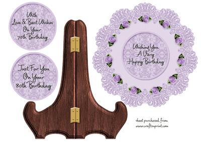 Lace Doiley Plate Card - 70th & 80th Birthday