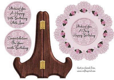 Lace Doiley Plate Card - 90th & 100th Birthday