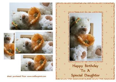 Teddy Bear & Poppy - Daughter Birthday