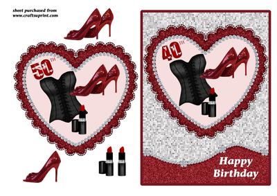 Corset in Lace Heart - 40th & 50th Birthday