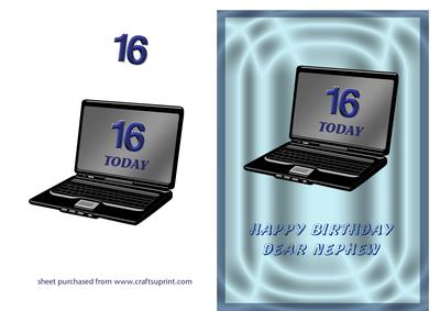 Laptop 16th Birthday - Nephew
