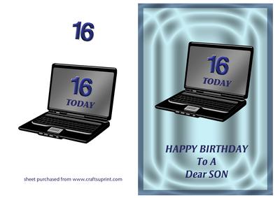 Laptop 16th Birthday - Son
