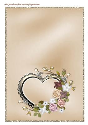 Heart & Flowers Insert - Anniversary, Birthday & Birthday