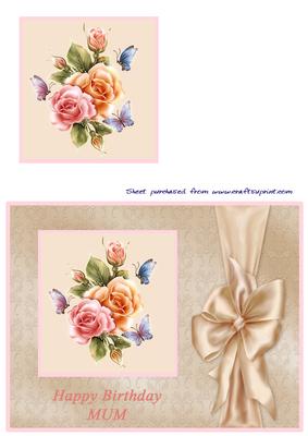 Roses & Butterflies - Mum
