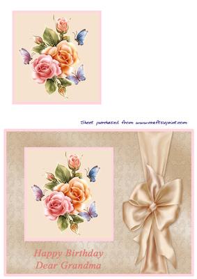 Roses & Butterflies - Grandma