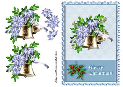 Blue Poinsettia & Bells